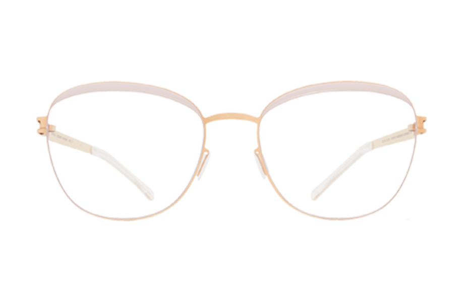 Lunettes de vue Charlene - , Mykita, Rectangle Papillon, de couleur Blanc Dorée.