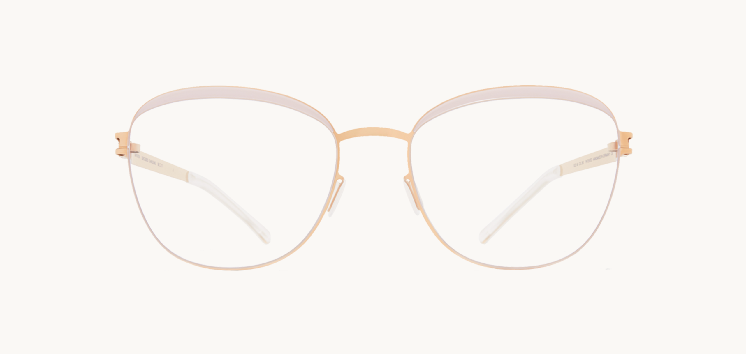 Lunettes de vue Charlene - , Mykita, Rectangle Papillon, de couleur Blanc Dorée.