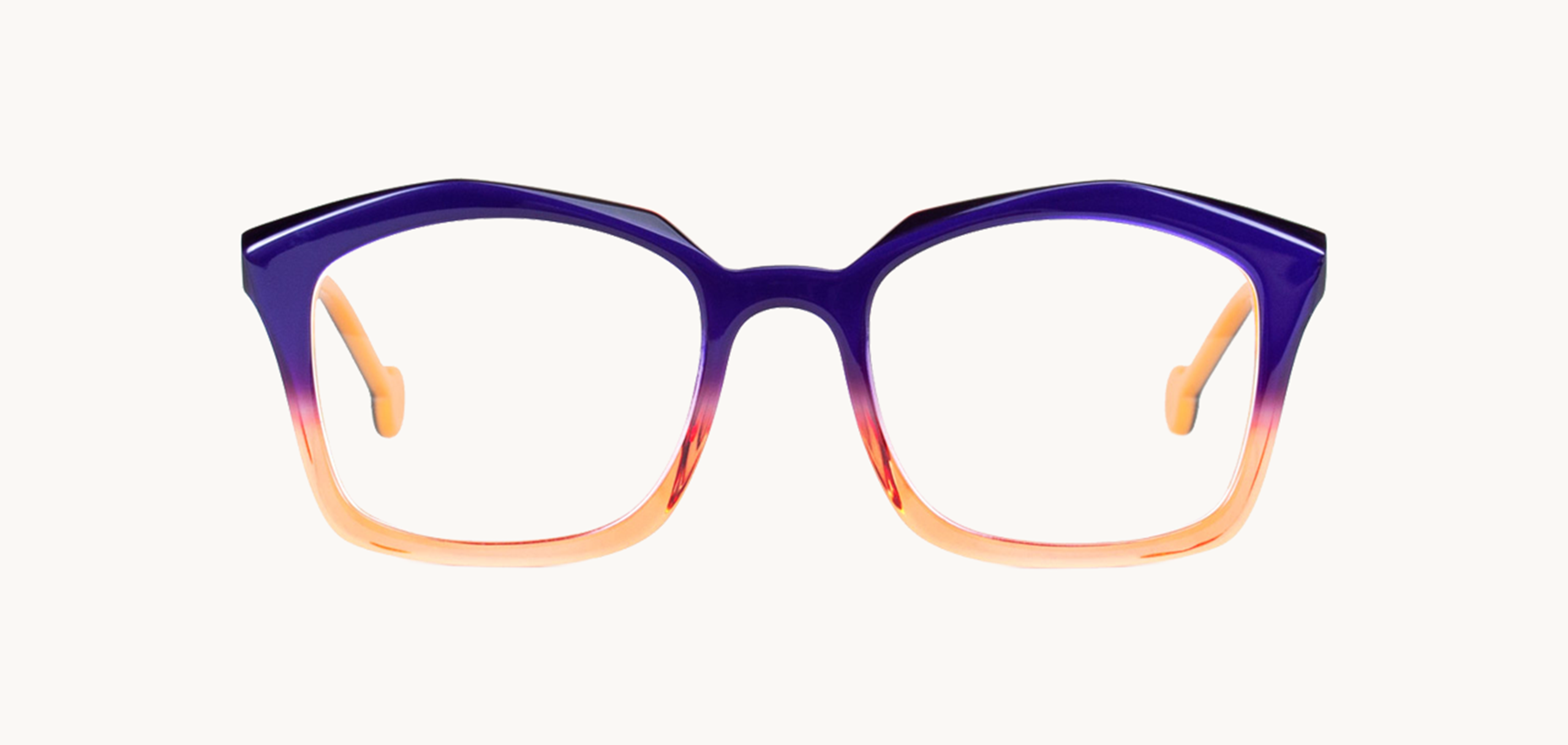 Lunettes de vue Indiana - , l.a. Eyeworks, Carrée Rectangle, de couleur Orange Violet.