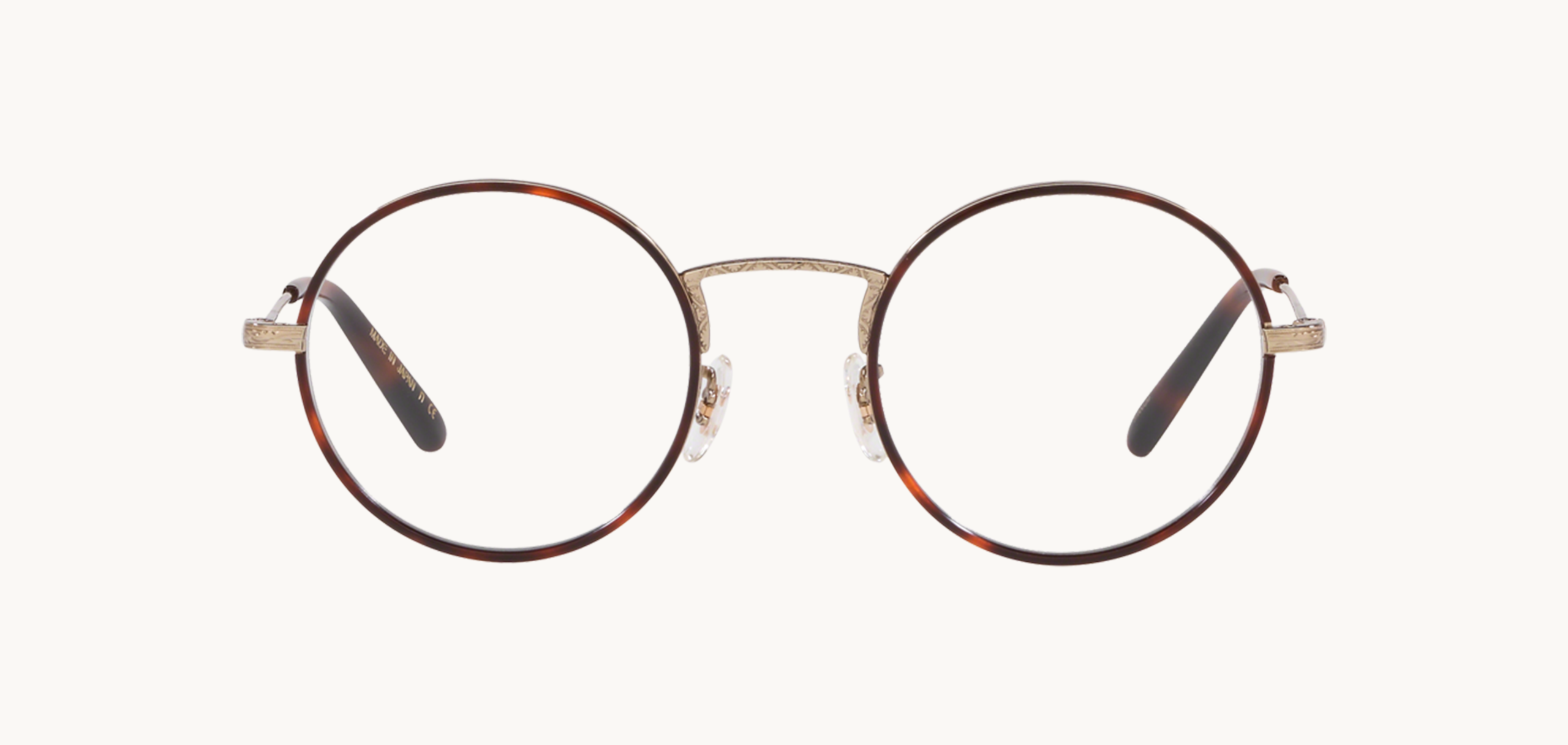 Lunettes de vue ELLERBY - , Oliver Peoples, Ronde , de couleur Argentée Ecaille foncée.