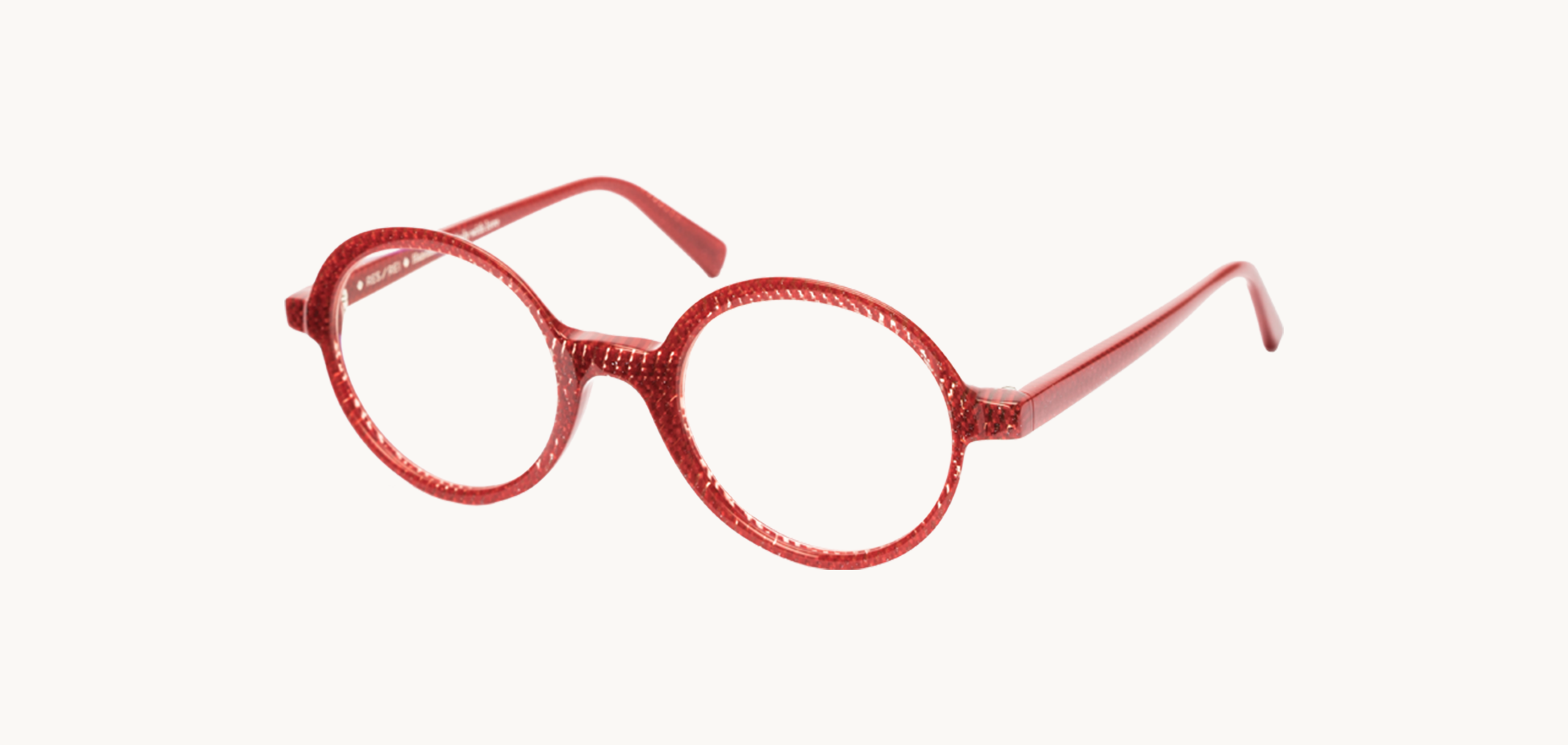 Lunettes de vue David - , RES/REI, Ronde , de couleur Rouge Transparent.