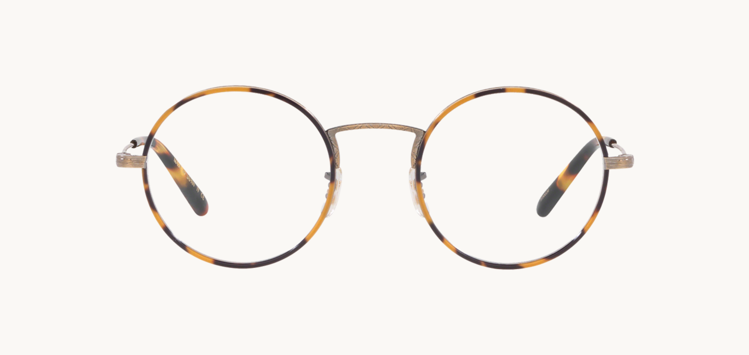 Lunettes de vue ELLERBY - , Oliver Peoples, Ronde , de couleur Dorée Ecaille claire.