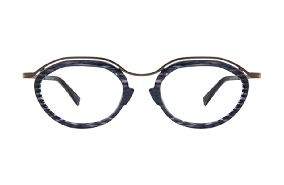 Lunettes de vue Nomad - BM26, Bruno Chaussignand, Ovale , de couleur Ecaille Stillée Bleu.