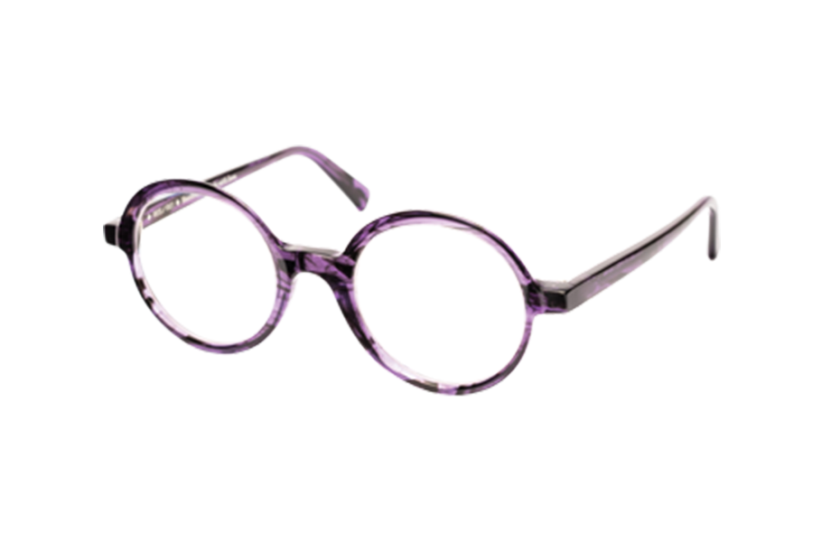 Lunettes de vue David - , RES/REI, Ronde , de couleur Noir Violet.