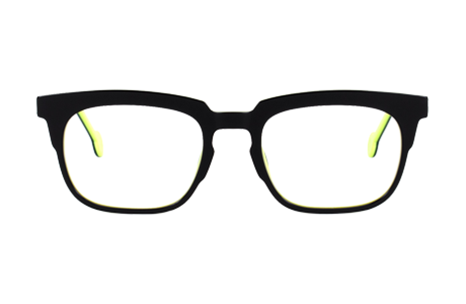 Lunettes de vue Meltdown - , l.a. Eyeworks, Rectangle , de couleur Noir Jaune.