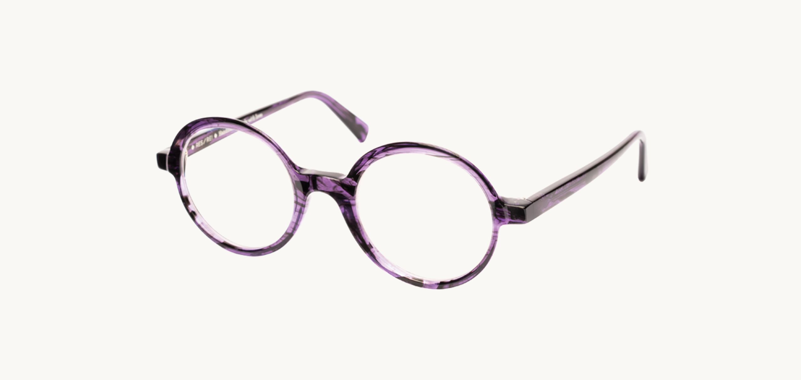 Lunettes de vue David - , RES/REI, Ronde , de couleur Noir Violet.