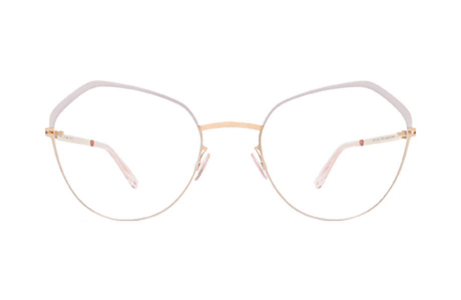 Lunettes de vue Bambi - , Mykita, Papillon Hexagonale, de couleur Blanc Dorée.