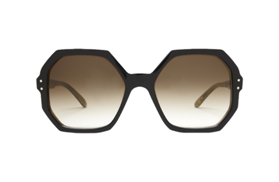 Lunettes de soleil Yatton - , Oliver Goldsmith, Hexagonale , de couleur Noir Ecaille foncée.