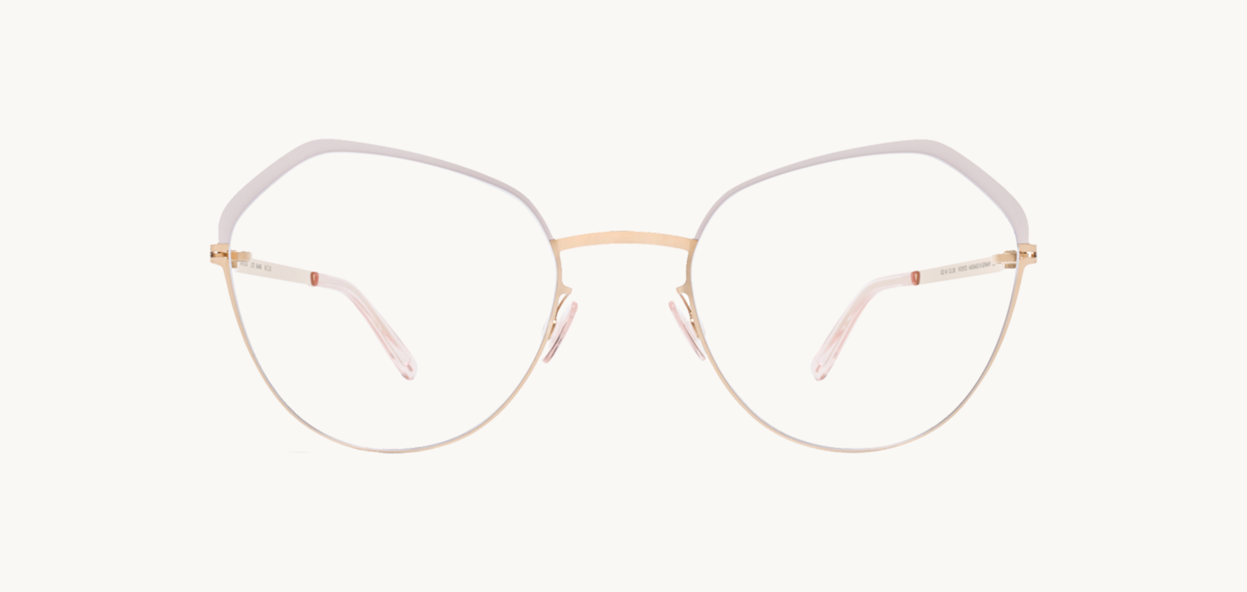 Lunettes de vue Bambi - , Mykita, Papillon Hexagonale, de couleur Blanc Dorée.