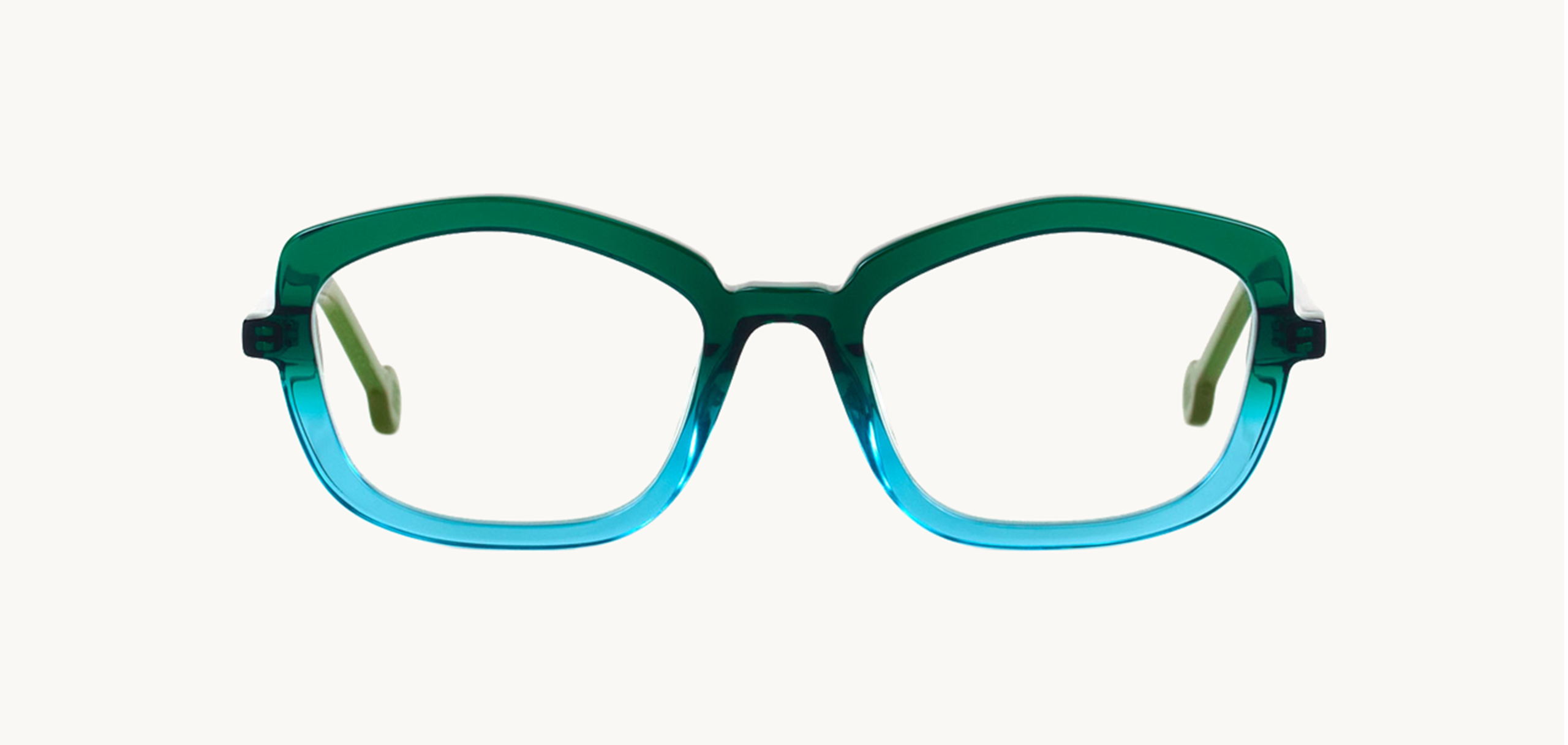 Lunettes de vue Pancha - , l.a. Eyeworks, Rectangle Papillon, de couleur Vert Bleu.