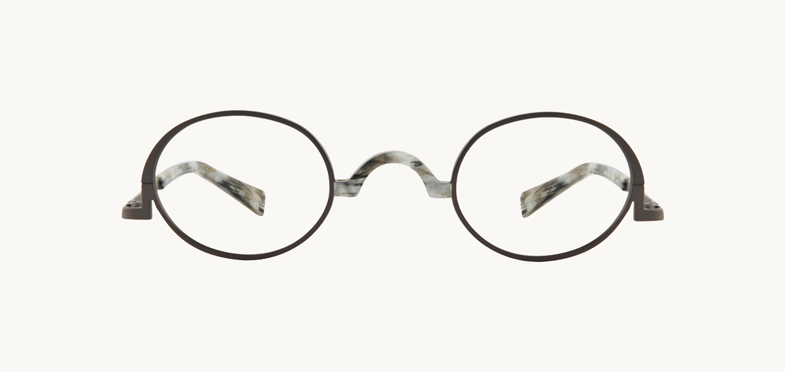 Lunettes de vue Bloom - CMS, Bruno Chaussignand, Ovale , de couleur Ecaille claire Gris.