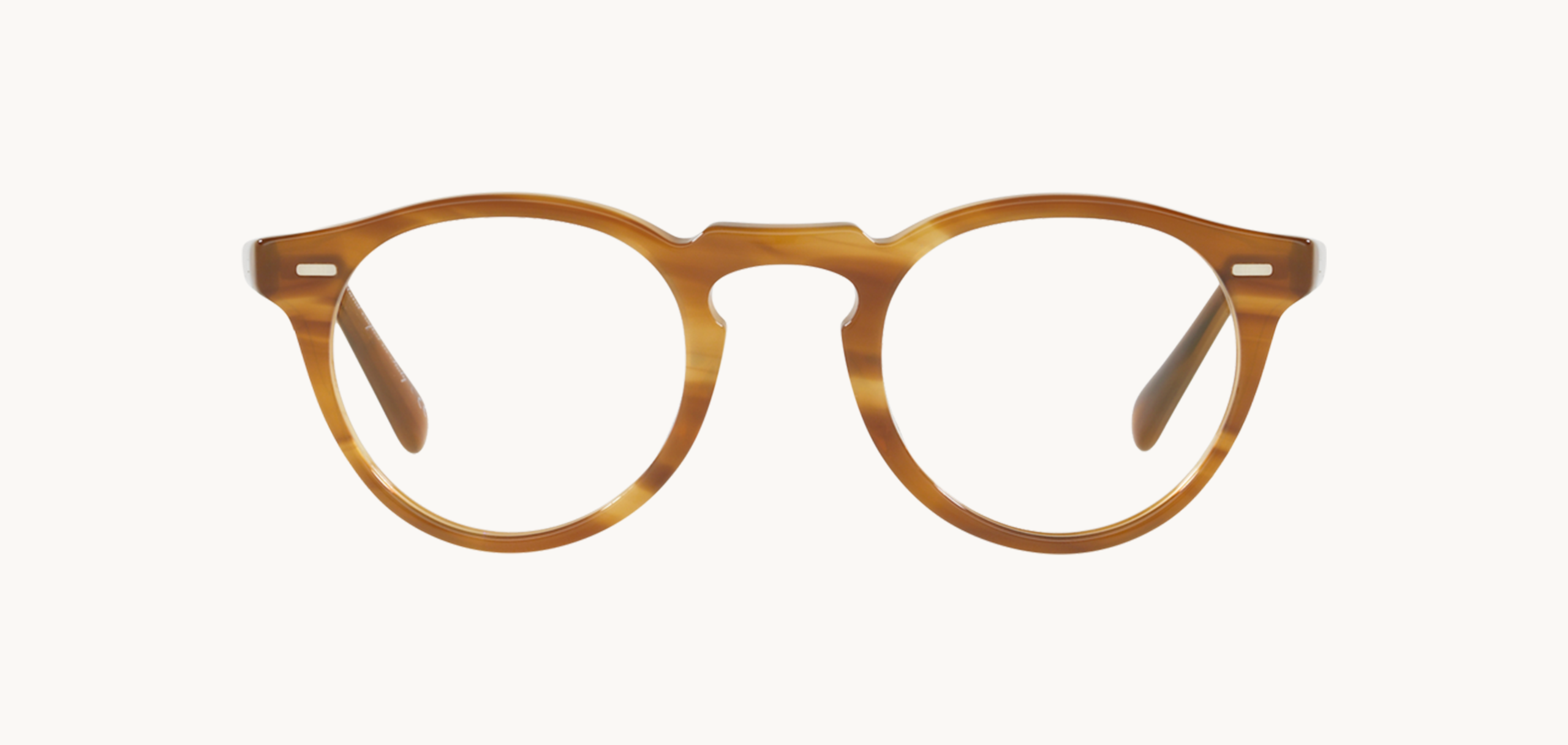 Lunettes de vue GREGORY PECK - , Oliver Peoples, Ronde , de couleur Ecaille claire Marron.