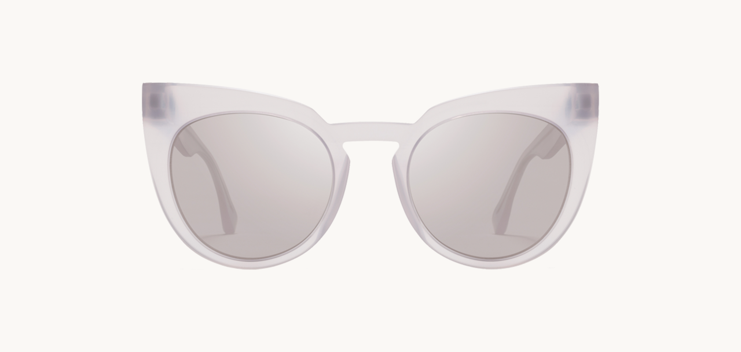 Lunettes de soleil MMRAW005 - , Mykita, Ronde Papillon, de couleur Transparent Blanc.