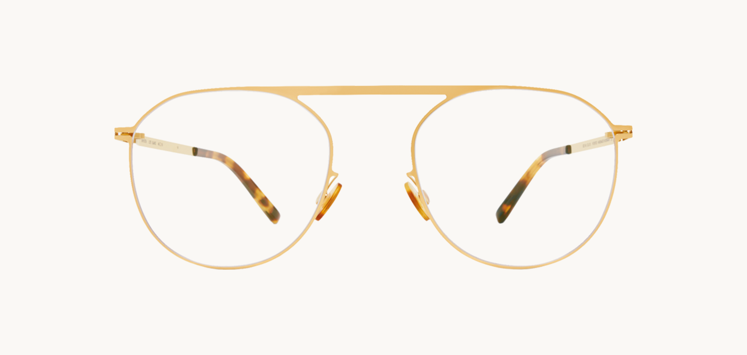 Lunettes de vue Bjake - , Mykita, Ronde Pilote, de couleur Dorée Moucheté.