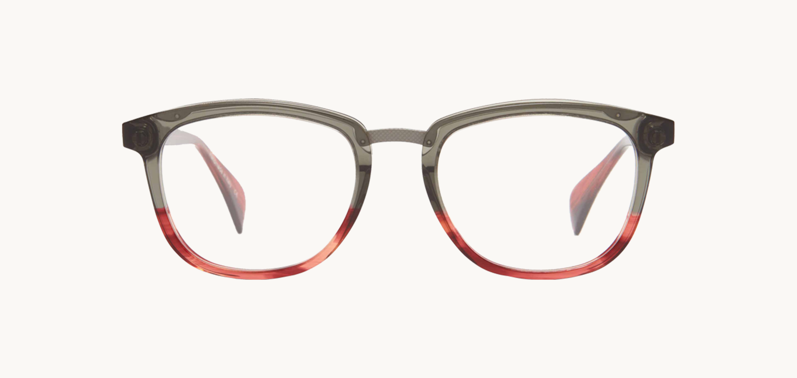 Lunettes de vue Roth2 - , Claire Goldsmith, Carrée Papillon, de couleur Rouge Gris.