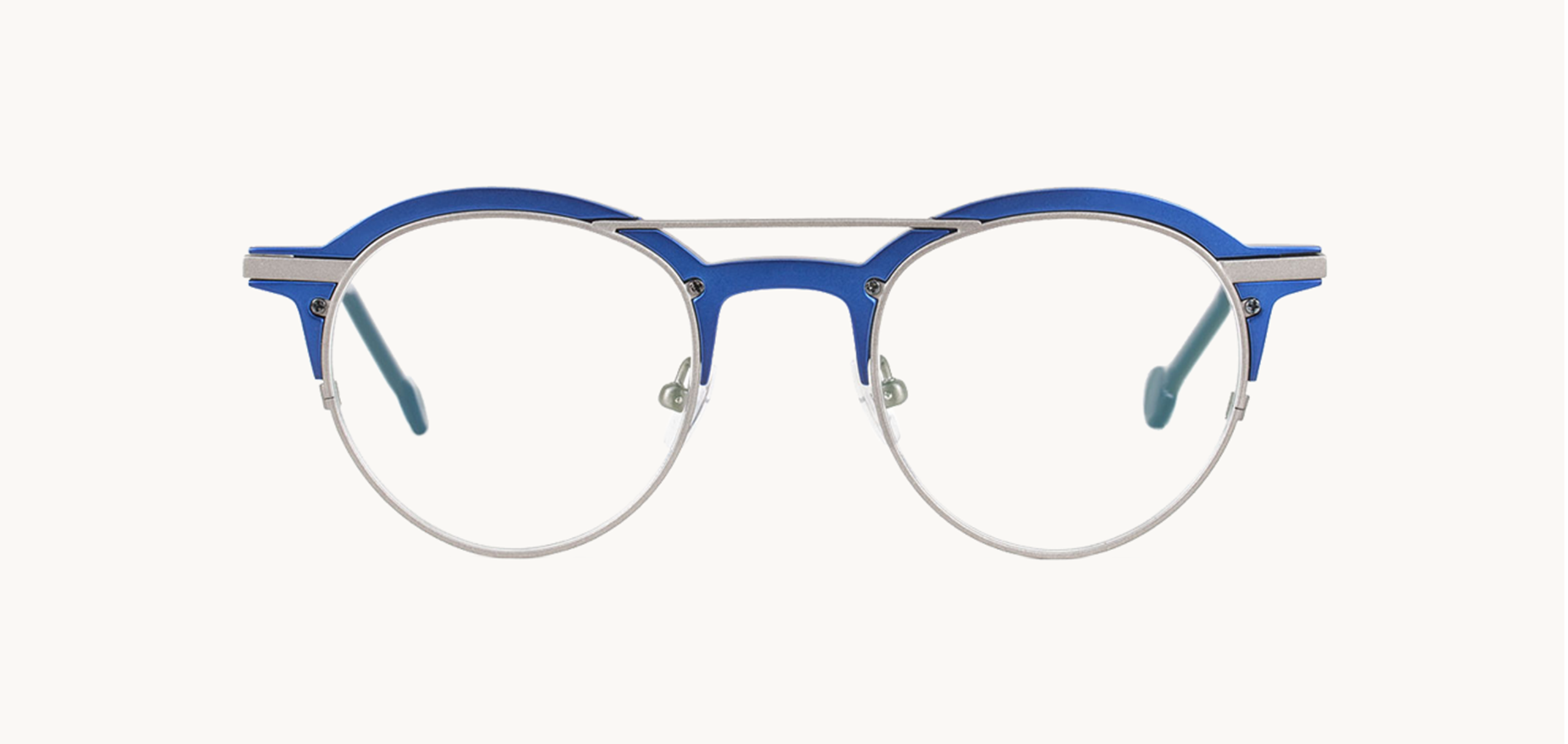 Lunettes de vue Topanga - , l.a. Eyeworks, Pilote Ronde, de couleur Bleu Gris.