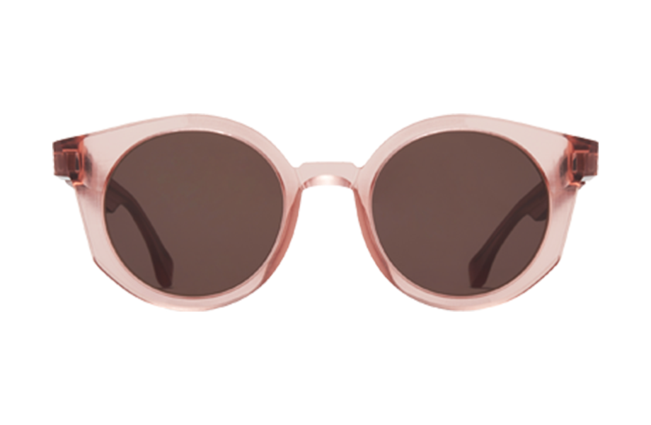 Lunettes de soleil MMRAW013 - , Mykita, Ronde Papillon, de couleur Transparent Rose.