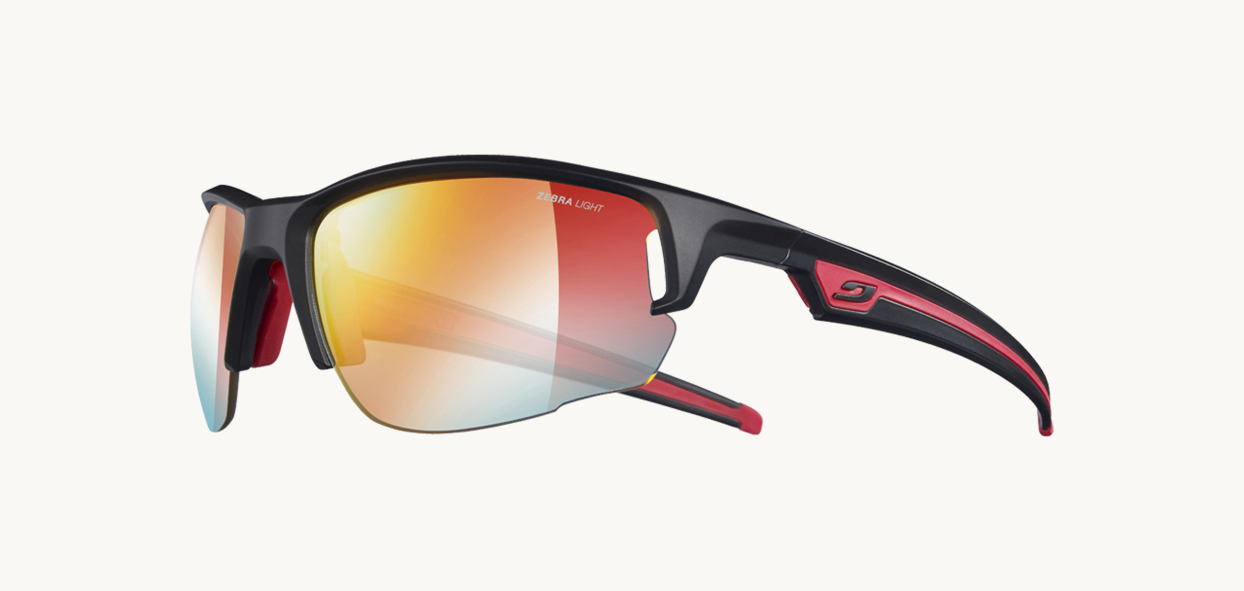 Lunettes de soleil Venturi - , Julbo, Rectangle Ovale, de couleur Rouge Noir.