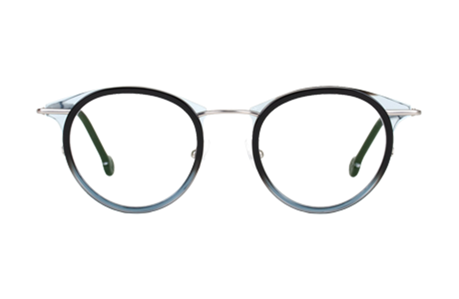 Lunettes de vue Watts - , l.a. Eyeworks, Ronde Pantos, de couleur Noir Bleu.