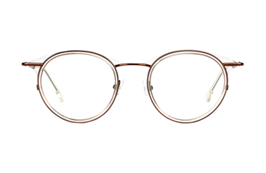 Lunettes de vue Watts - , l.a. Eyeworks, Ronde Pantos, de couleur Transparent Cuivre.