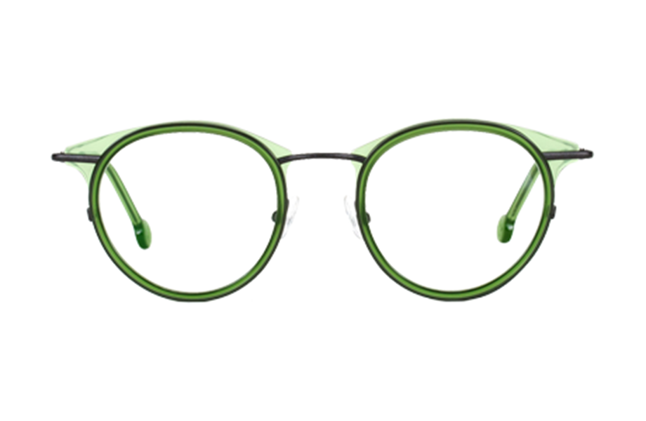 Lunettes de vue Watts - , l.a. Eyeworks, Ronde Pantos, de couleur Vert Noir.