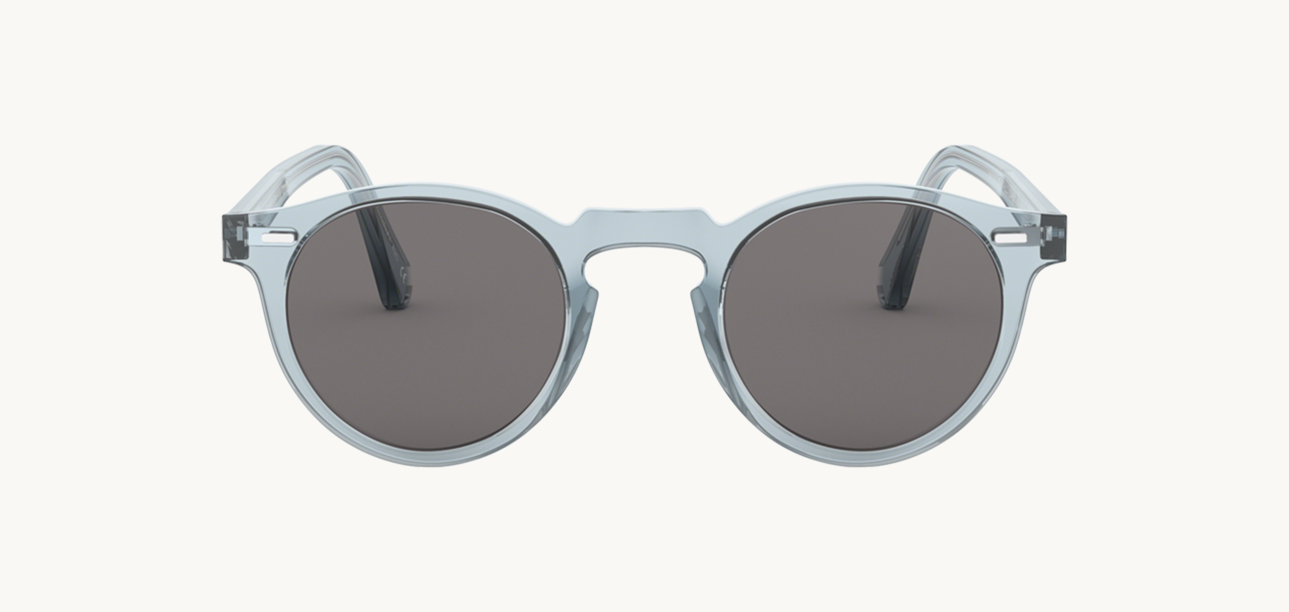 Lunettes de soleil GREGORY PECK SUN - , Oliver Peoples, Ronde , de couleur Transparent Bleu.