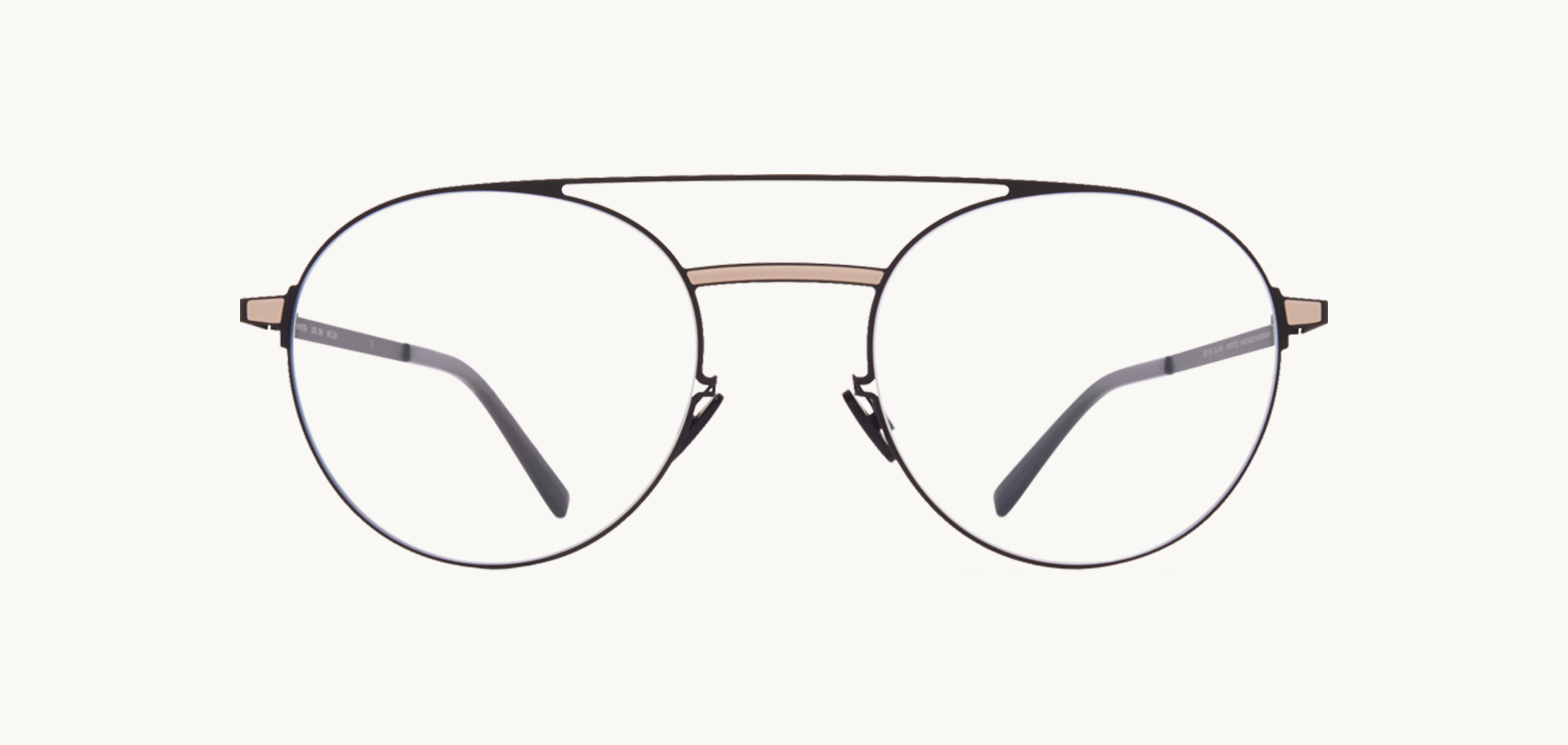 Lunettes de vue Eri - , Mykita, Ronde Pilote, de couleur Crème Noir.