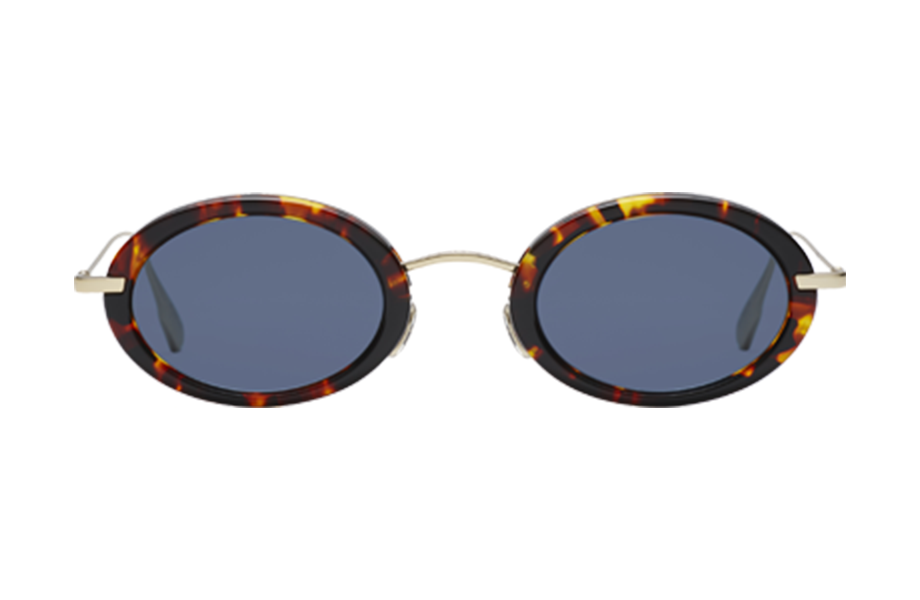 Lunettes de soleil Hypnotic2 - , Dior, Ovale , de couleur Ecaille foncée Argentée.