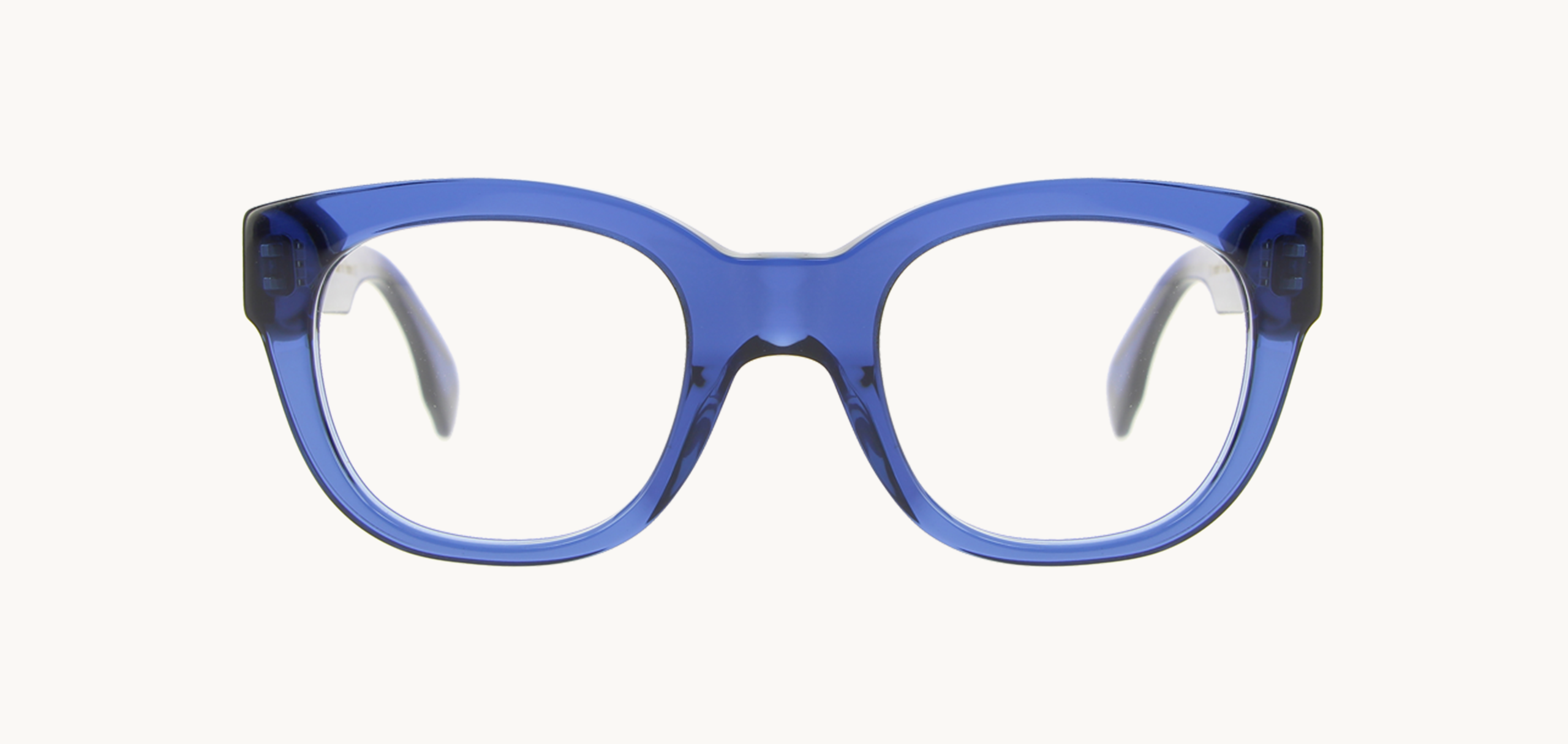 Lunettes de vue 1616 - , Emmanuel Khan, Carrée , de couleur Bleu Transparent.