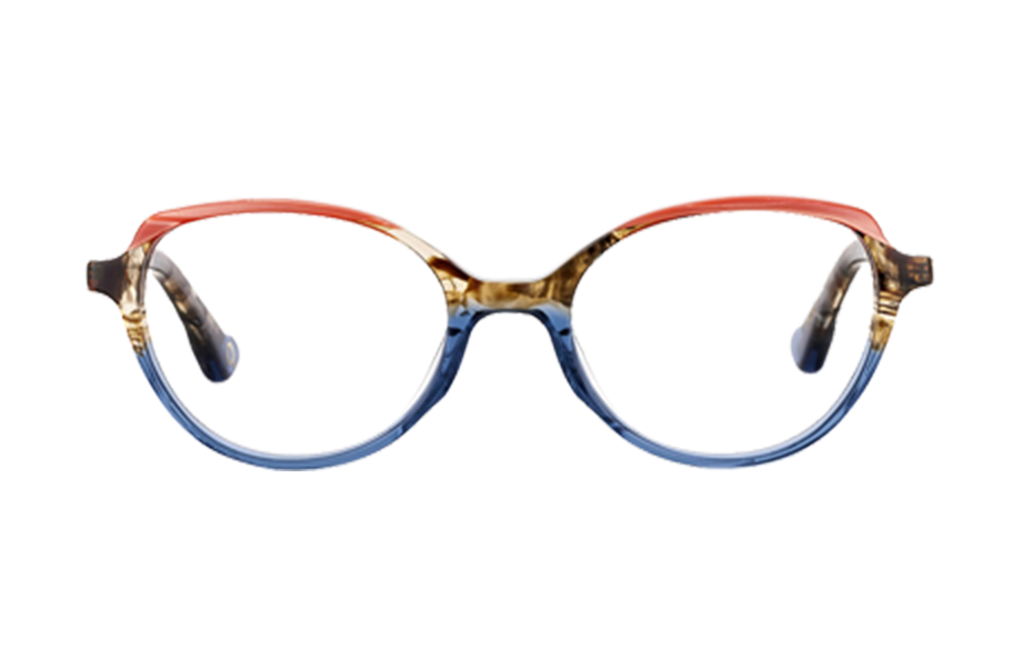 Lunettes de vue BELLEV - , Etnia Barcelona, Papillon Ovale, de couleur Rouge Bleu.