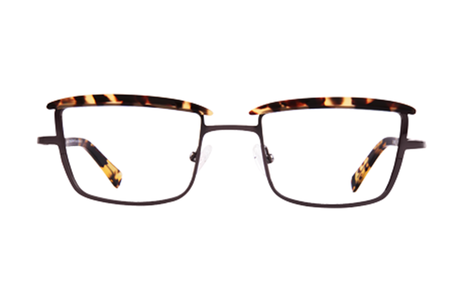 Lunettes de vue Clyde - FT04, Bruno Chaussignand, Rectangle , de couleur Ecaille claire Gris.