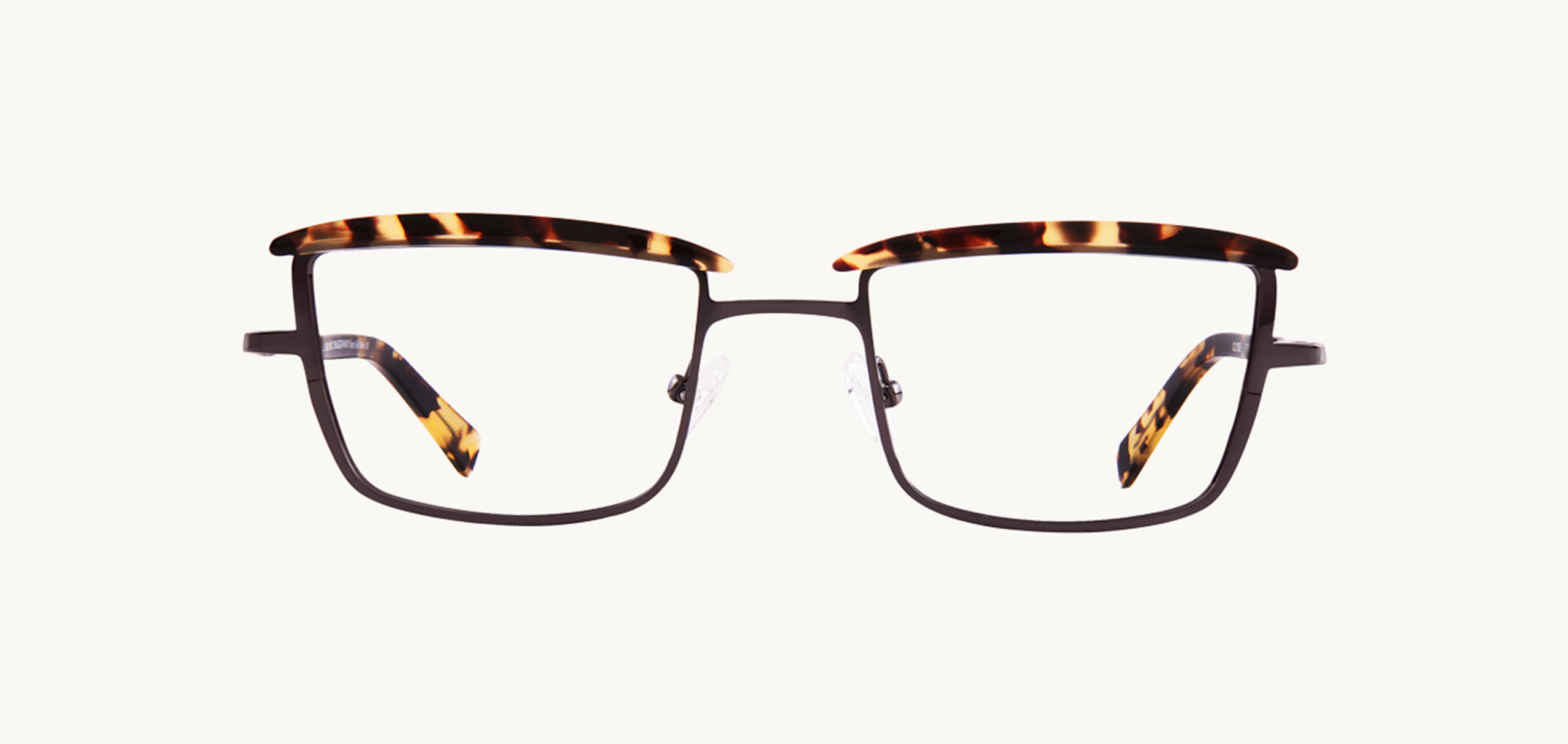 Lunettes de vue Clyde - FT04, Bruno Chaussignand, Rectangle , de couleur Ecaille claire Gris.