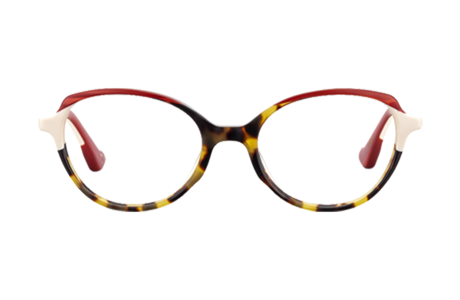 Lunettes de vue BELLEV - , Etnia Barcelona, Papillon Ovale, de couleur Blanc Rouge.