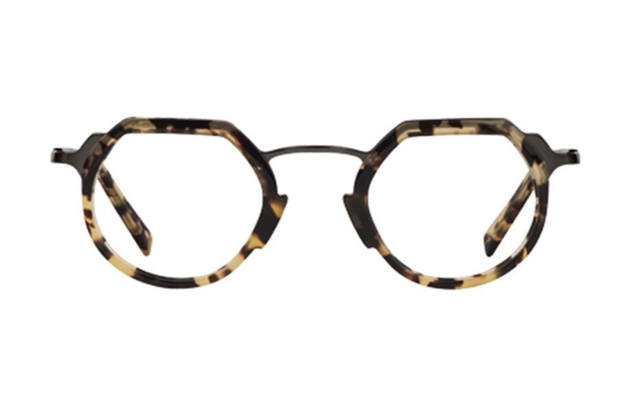 Lunettes de vue Pimms - FT04, Bruno Chaussignand, Ronde , de couleur Ecaille claire Gris.