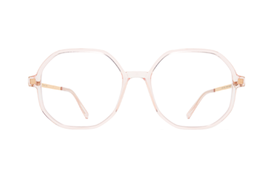 Lunettes de vue Hilla - , Mykita, Hexagonale , de couleur Transparent Dorée.