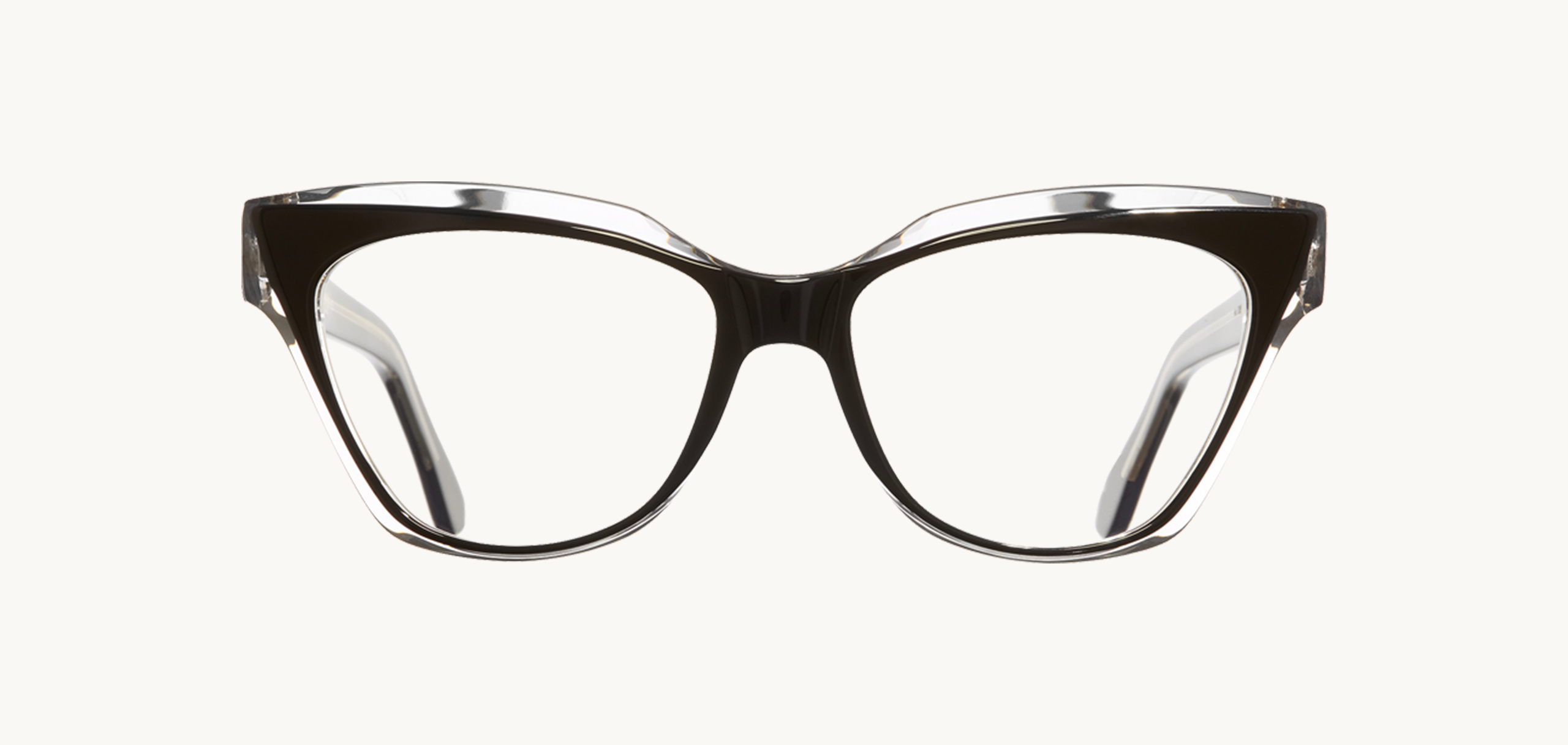 Lunettes de vue 1288 - , Cutler&Gross, Carrée Papillon, de couleur Transparent Noir.