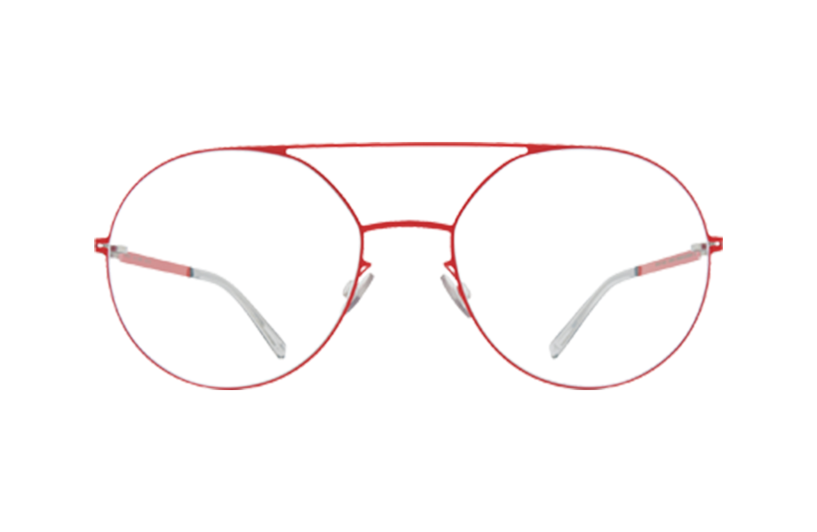 Lunettes de vue Lonne - , Mykita, Ronde Pilote, de couleur Rouge Argentée.