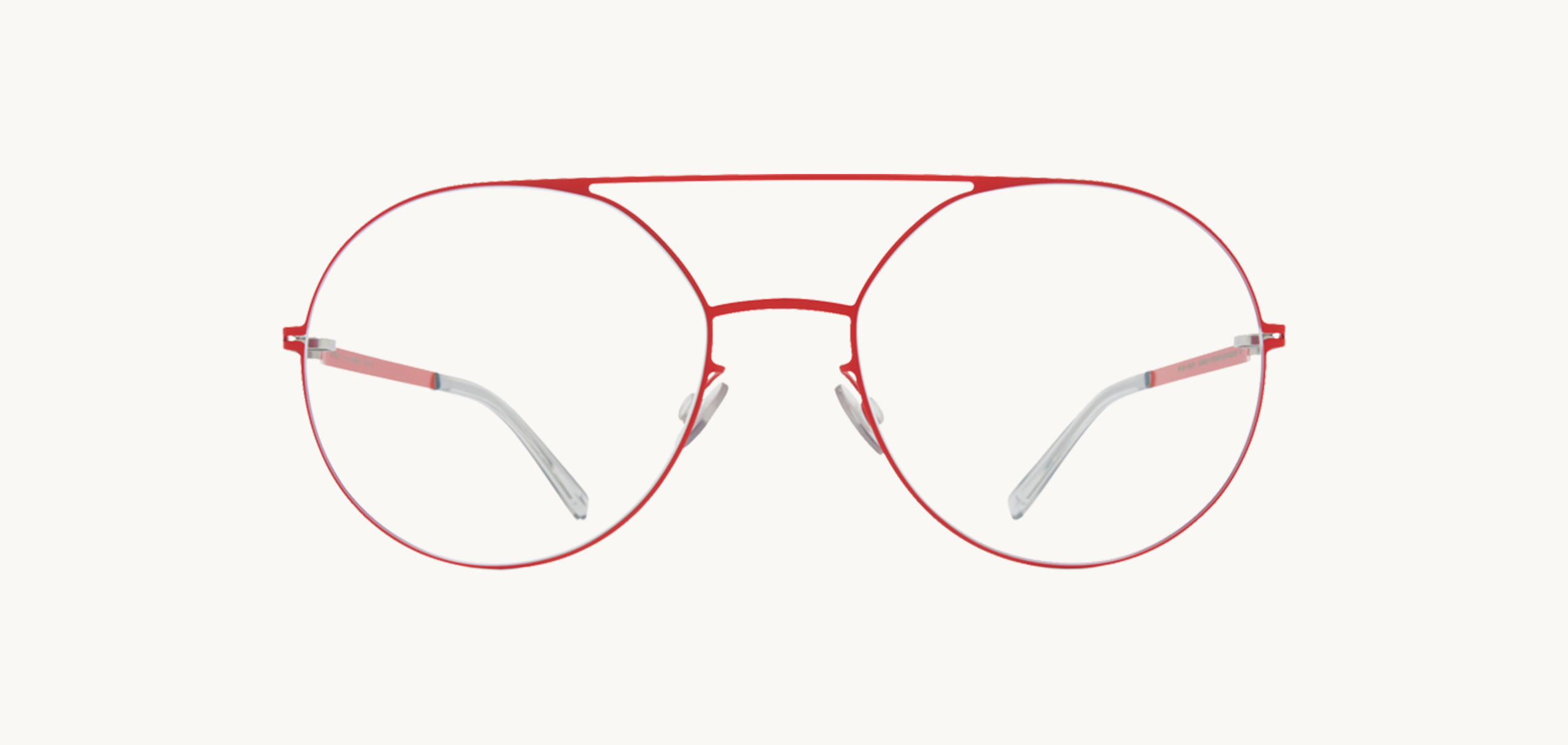 Lunettes de vue Lonne - , Mykita, Ronde Pilote, de couleur Rouge Argentée.