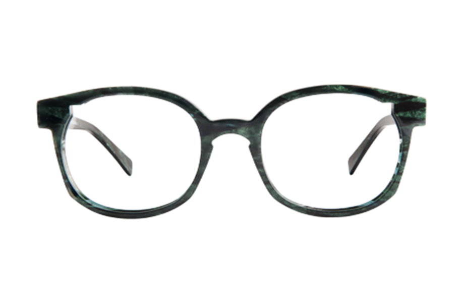 Lunettes de vue Soho - GPA, Bruno Chaussignand, Carrée Papillon, de couleur Ecaille Stillée Vert.