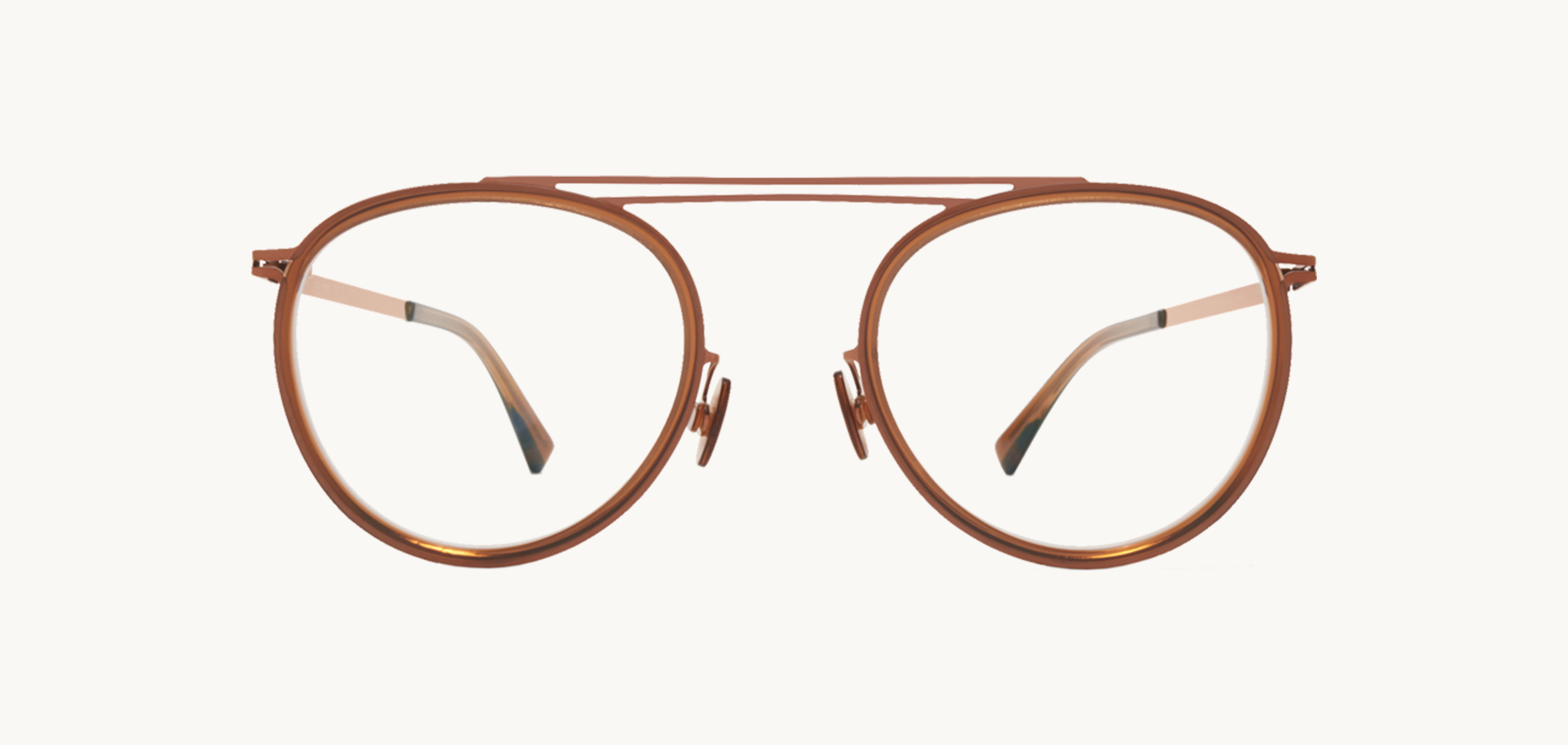 Lunettes de vue Maren - , Mykita, Ronde Pilote, de couleur Cuivre Transparent.