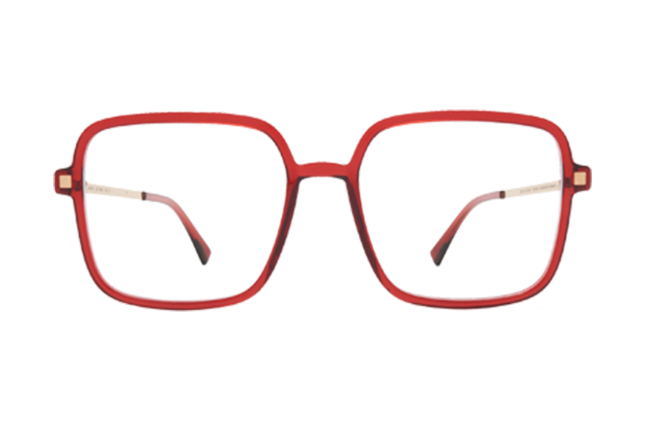 Lunettes de vue Niba - , Mykita, Rectangle Carrée, de couleur Rouge Transparent.