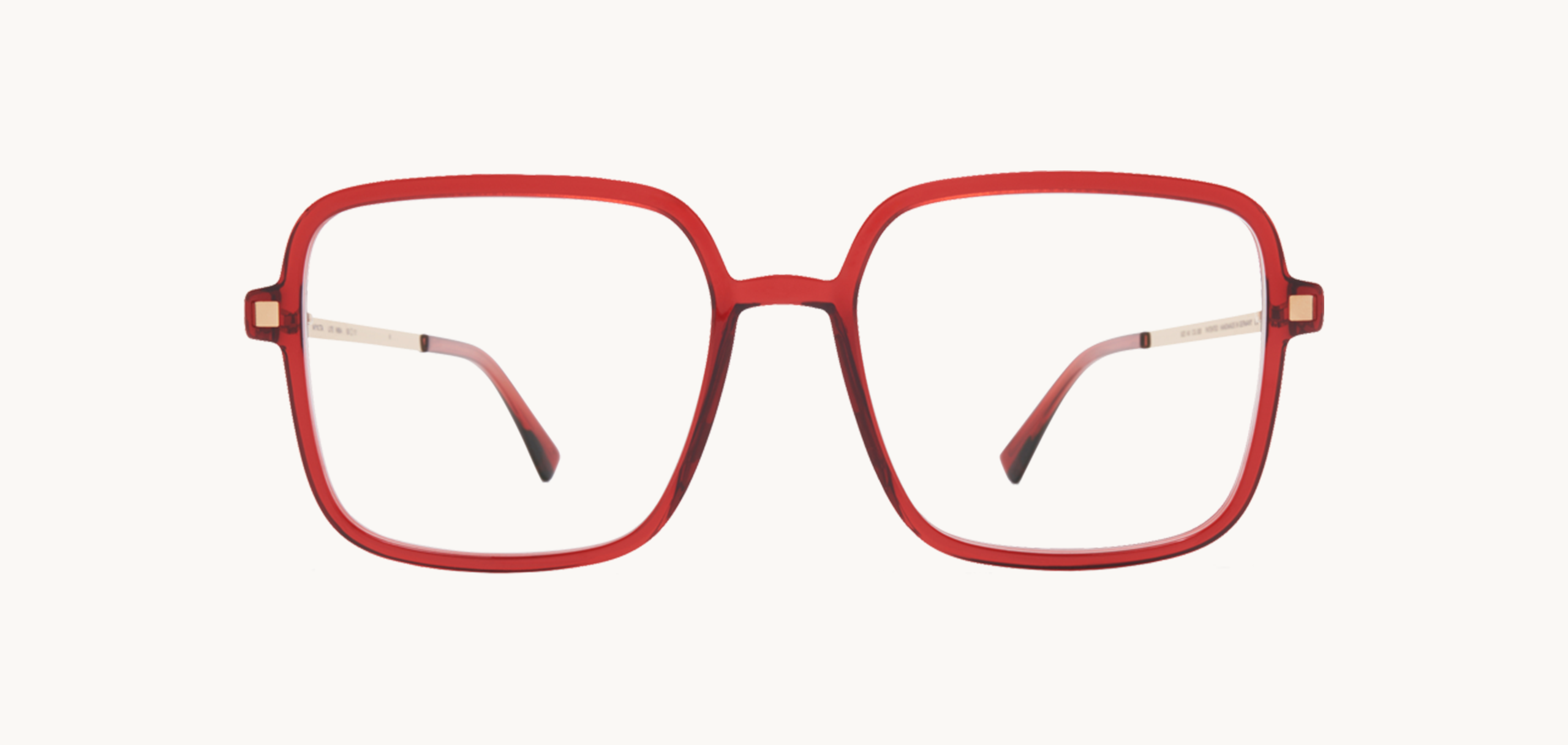 Lunettes de vue Niba - , Mykita, Rectangle Carrée, de couleur Rouge Transparent.