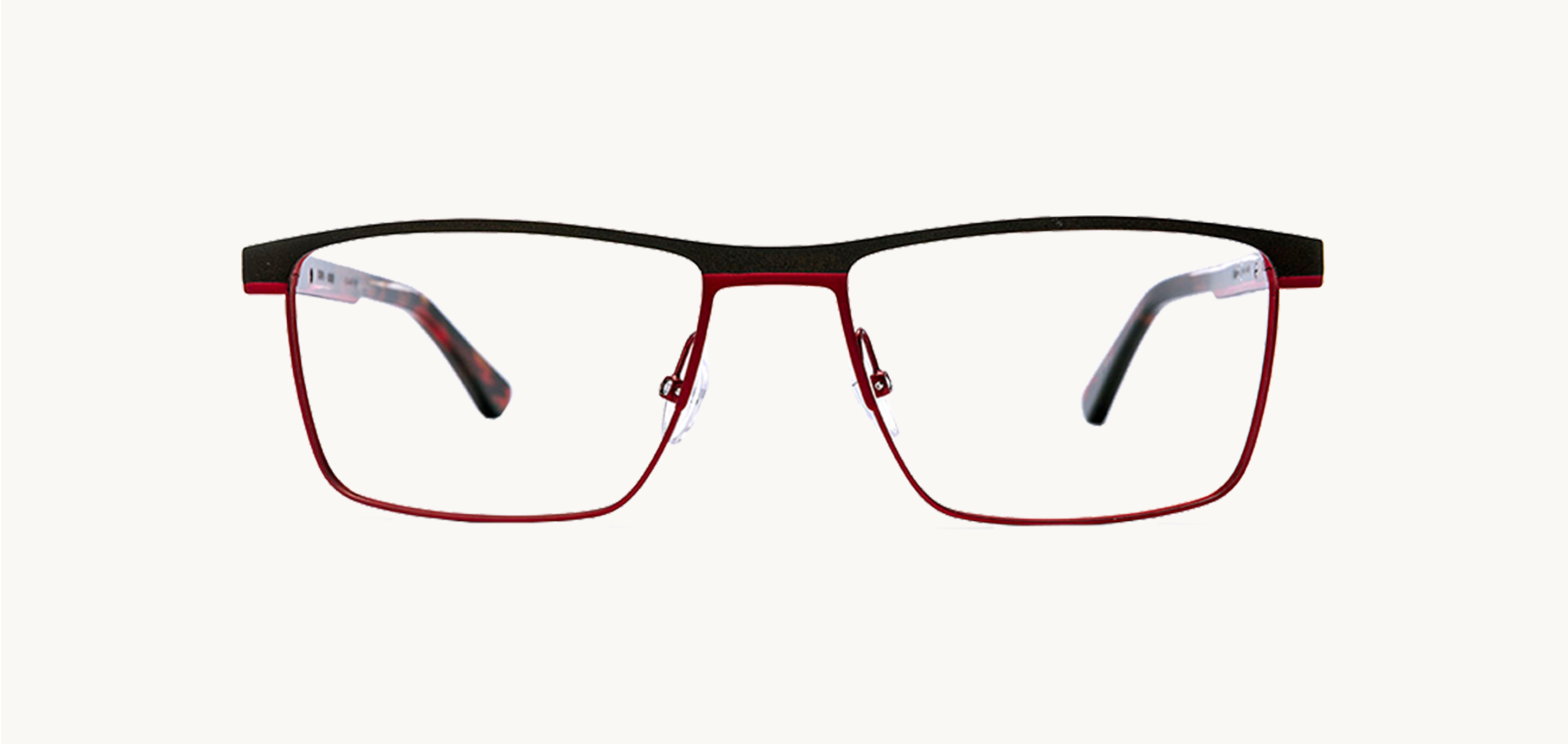 Lunettes de vue BRNO - , Etnia Barcelona, Rectangle , de couleur Rouge Noir.