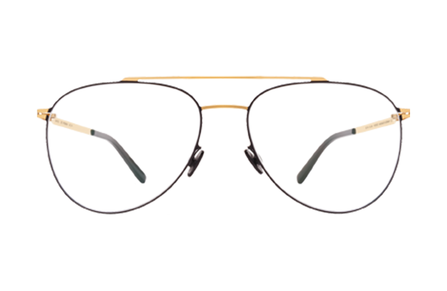 Lunettes de vue Peterson - , Mykita, Pantos Pilote, de couleur Noir Dorée.