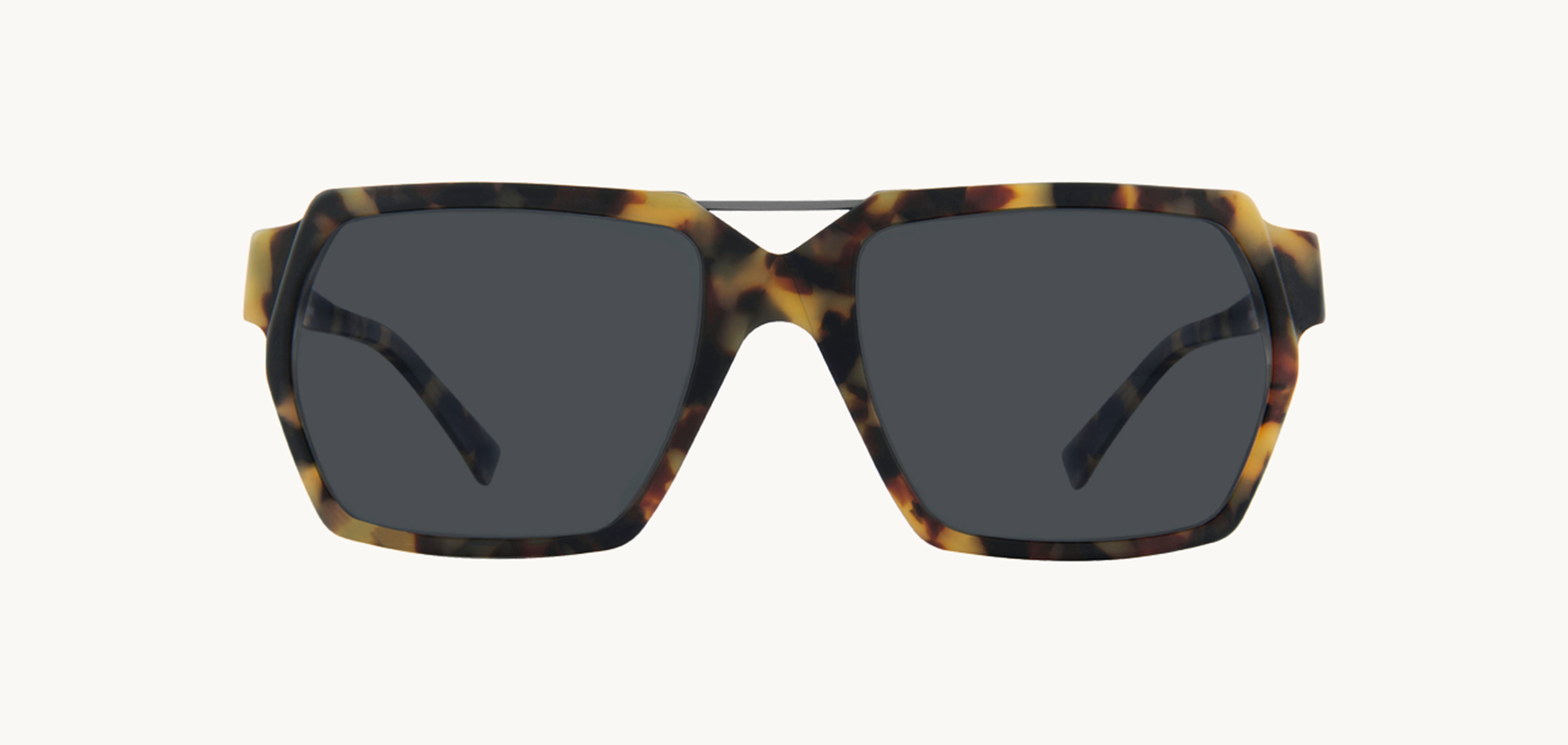 Lunettes de soleil Smash - KTOM, Bruno Chaussignand, Rectangle , de couleur Noir Ecaille claire.