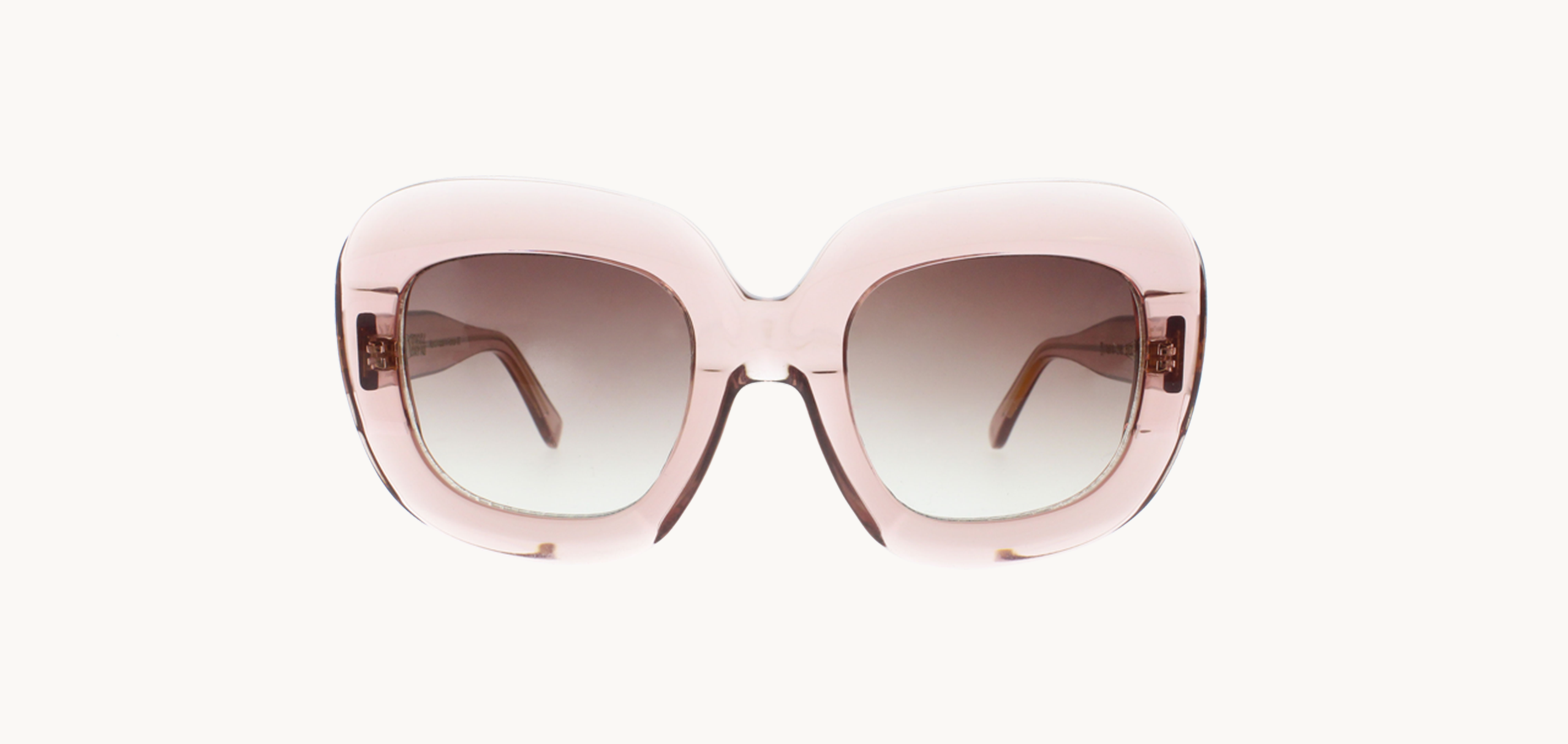 Lunettes de soleil 1968N - , Emmanuel Khan, Carrée Papillon, de couleur Rose Transparent.