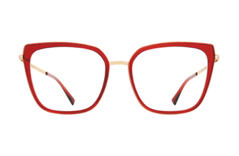 Lunettes de vue Sanna - , Mykita, Papillon Carrée, de couleur Rouge Transparent.