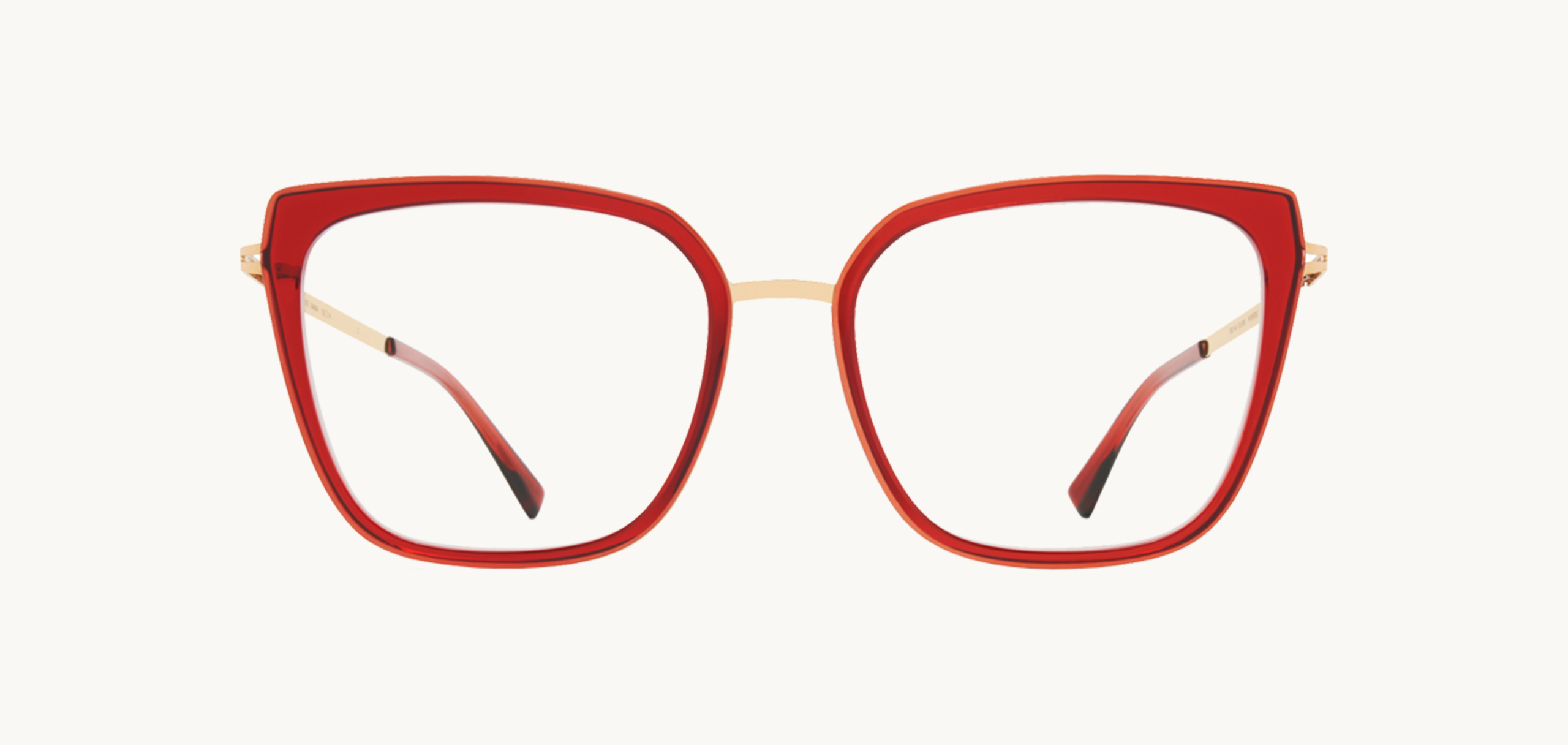 Lunettes de vue Sanna - , Mykita, Papillon Carrée, de couleur Rouge Transparent.