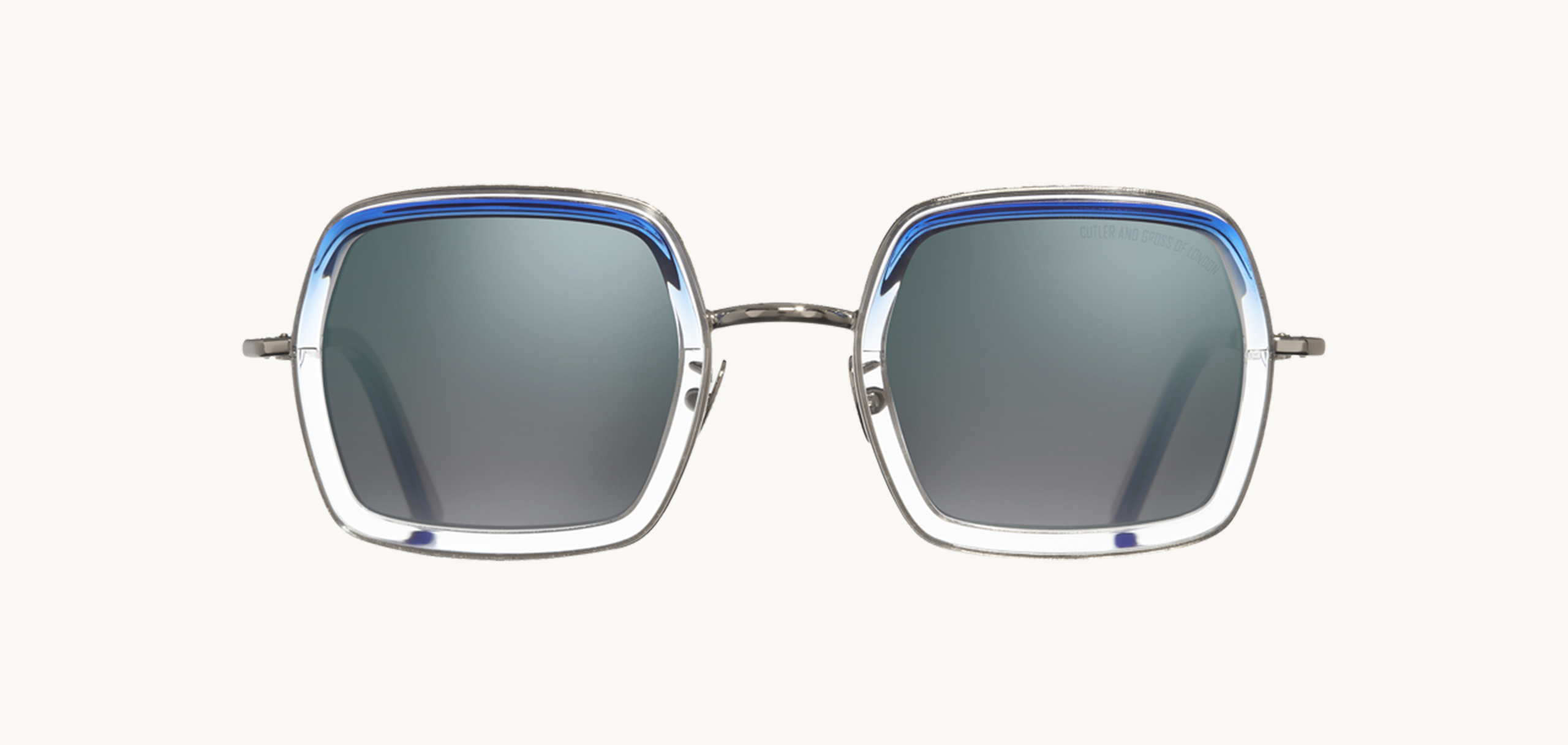 Lunettes de soleil 1301 - , Cutler&Gross, Carrée , de couleur Argentée Bleu.