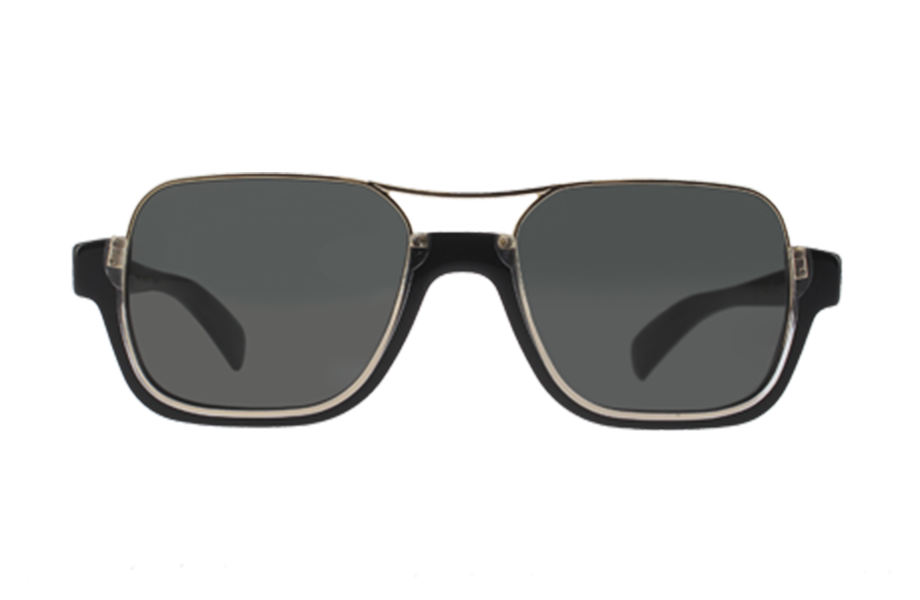 Lunettes de soleil 2550 - , Emmanuel Khan, Rectangle , de couleur Noir Gris.